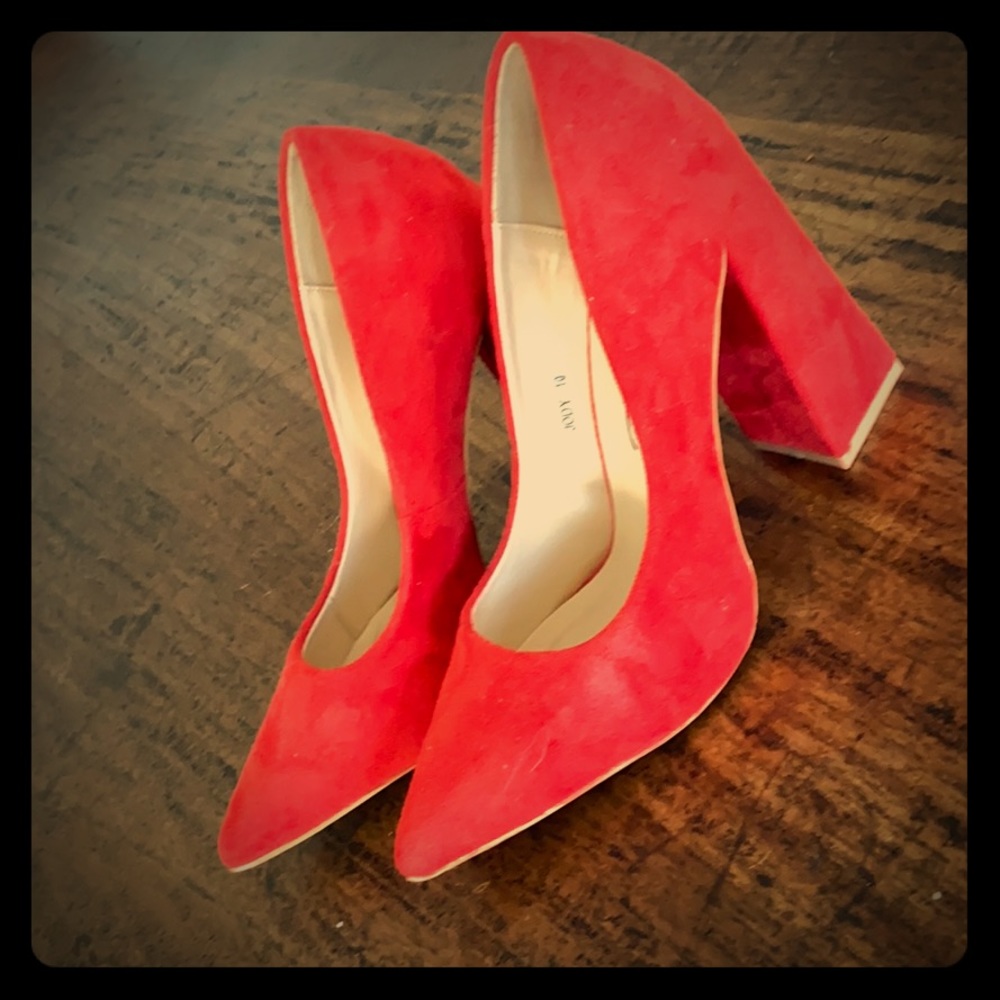 So Me red suede heels!